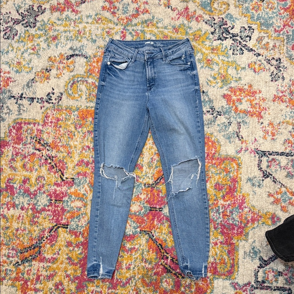 Old Navy Blue Distressed Skinny Jeans